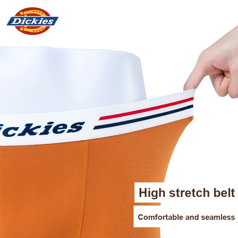 Dickies Underpants Men's Seamless Print LOGO Breathable Skin Friendly Sports Square Panty Gift Box Combo Set-14