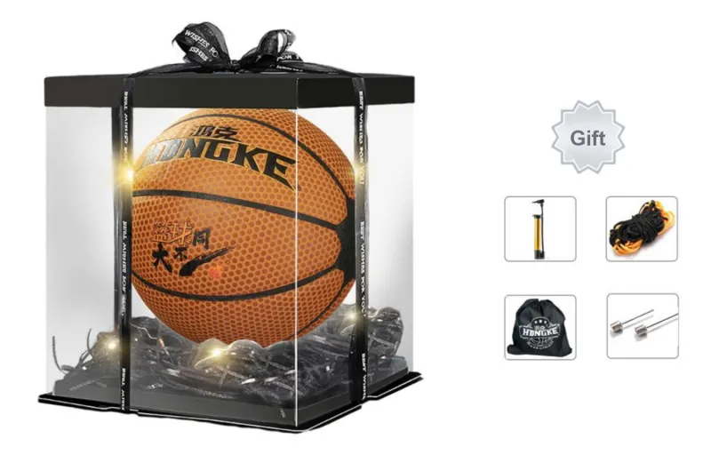 HONGKE Microfiber Leather Basketball Light Brown Size 7 Training Unisex-5