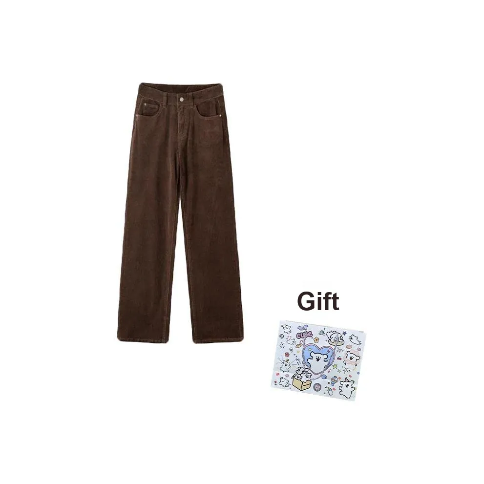 MARIE·COCO Кофе Флис С подкладкой Брюки Женские Джинсы