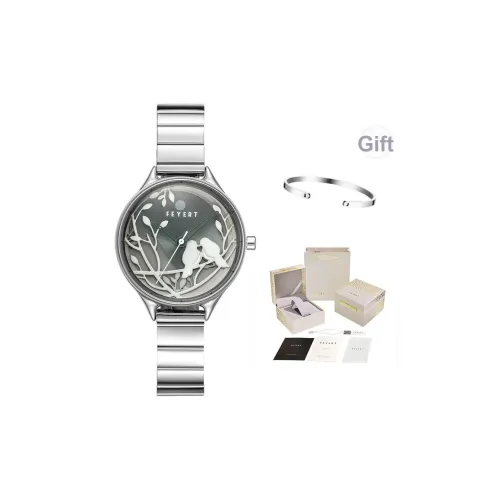 FEYERT BIRDS Forest Birds Collection Кварцевый механизм Стальной ремешок Часы Женские Часы Синий циферблат