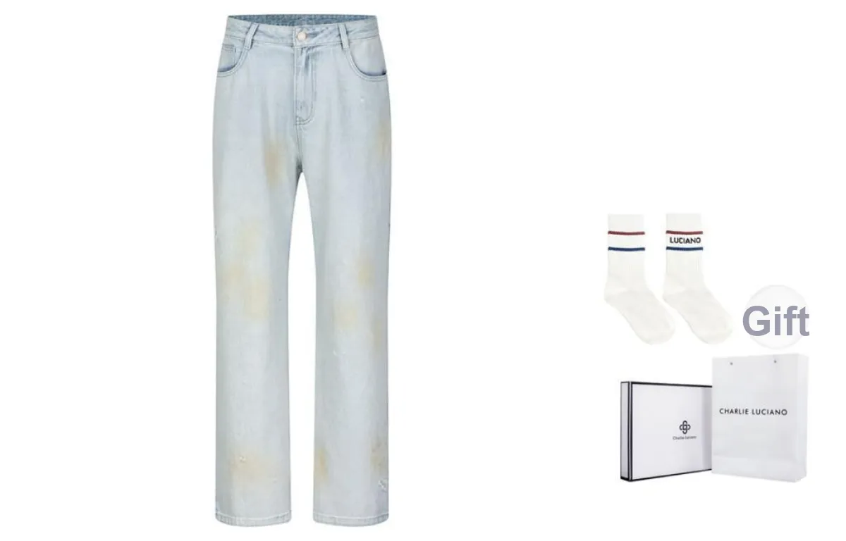 Charlie Luciano Jeans Unisex White Box+Socks