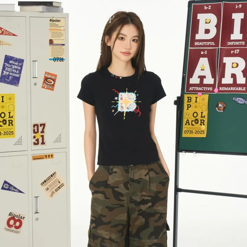 BIPOLAR Set in Sleeve T Shirt Women's-2