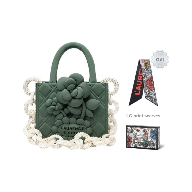 Laurence & Chico Cotton Tote Bag Shopping Bag Handbag Regular Women's Moss Green/Mist Blue/Mist Pink/Original-13