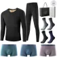 8-Piece Set Gift Box (1 Set of Wool & Linen Black Underwear+3 Pairs of Underpants+4 Pairs of Socks)