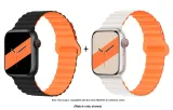 Apple Silicone Strap-Black Orange * Starlight Orange