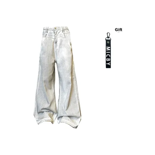 Micby Dirty Белые Унисекс Джинсы