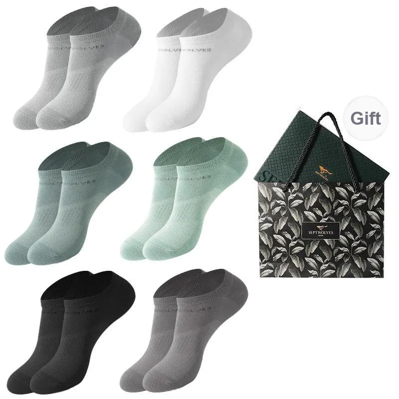 SEPTWOLVES Ankle Socks Men's Gift Box Of 6 Doubles-10