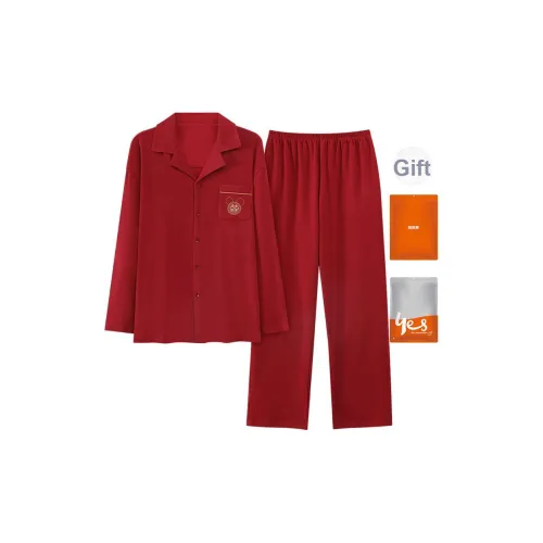 Удобный и освежающий комплект пижам мужского пола красный