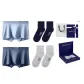 7A Antibacterial 120S Modal[Light Blue+Royal Blue][100% cotton Socks 2 Pack]Box