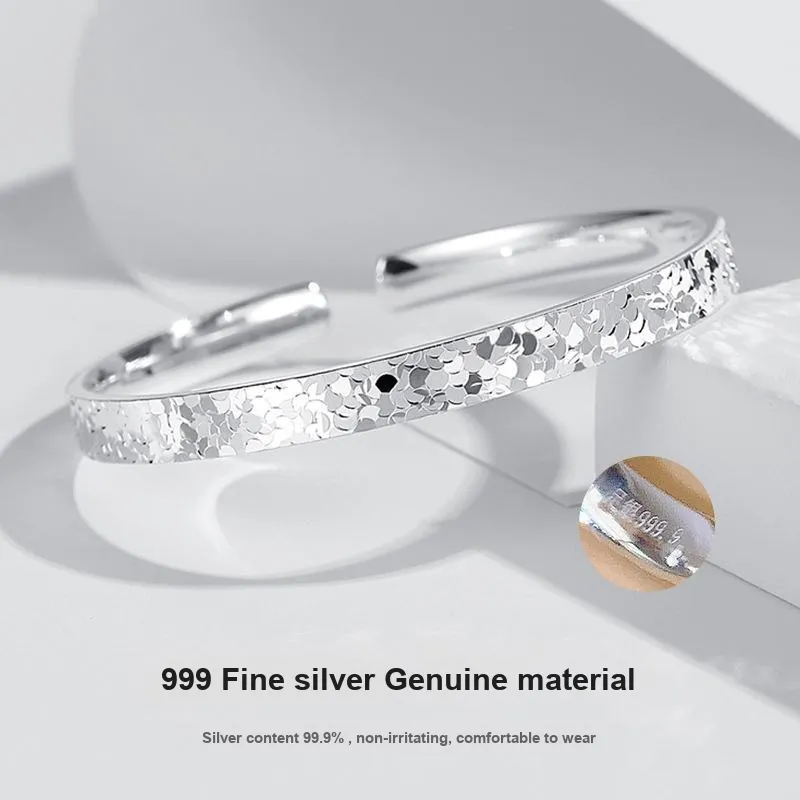 Zhou Jifeng 999 Fine Silver Bangles Women's-5