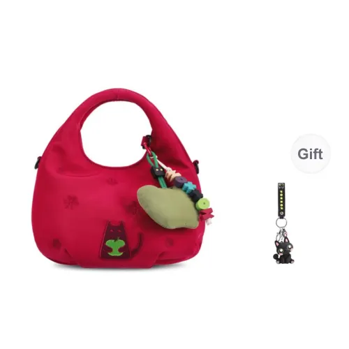 NOXXON Nylon Handbags Crossbody Bags Women's White/New Year Red