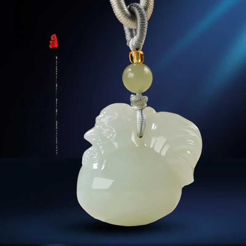 KUNYUYAO Hetian Jade Pendants White Jade Unisex-18