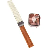 (Corduroy Magnetic Clasp) Ecru & Brown Color