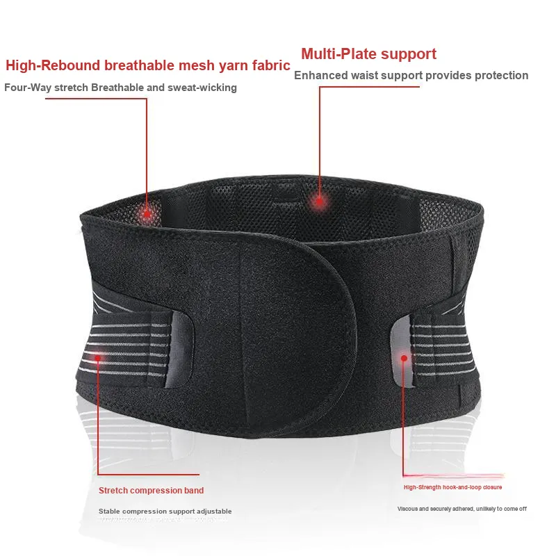 PEAK Back Support Braces Badminton Basketball Breathable Protective Compression Black Polyester Nylon Spandex Unisex-1