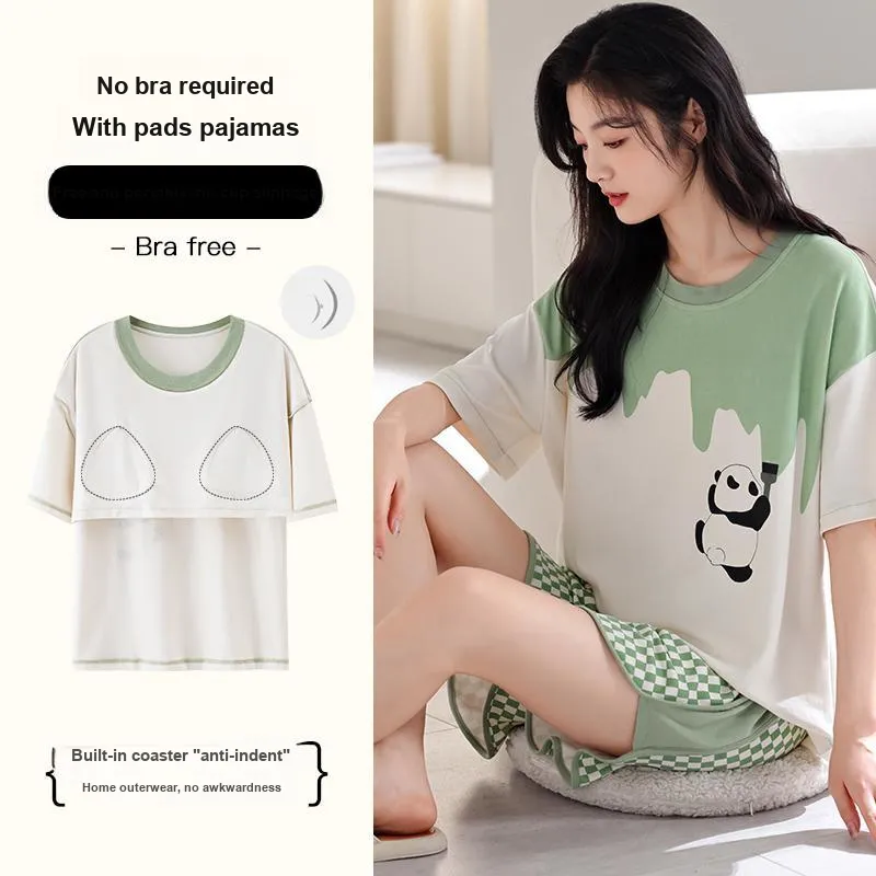 BONAS Pajama Set Women's Light Green-7