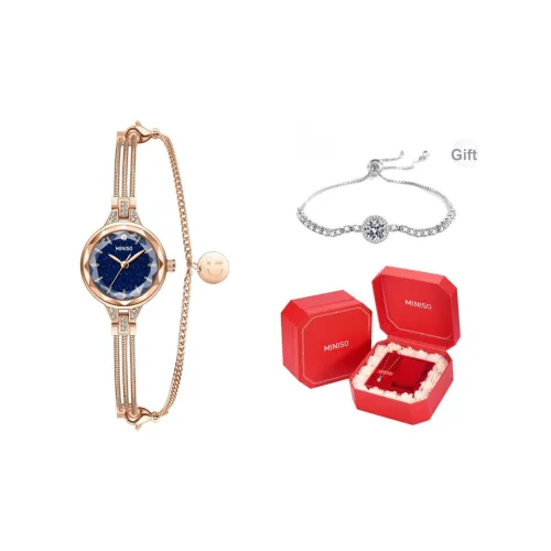 Miniso Кварцевый механизм сплав ремешок женские часы синий циферблат