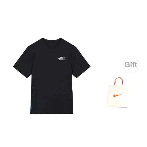 Nike T-Shirts Men Black Crew Neck Short-Sleeved+Gift Bag