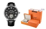 Orange Delight Gift Box-L-9162 Silver Case Black Dial Black Strap