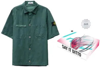 STONE ISLAND Shirts Men Bottle Green Gift Box Set