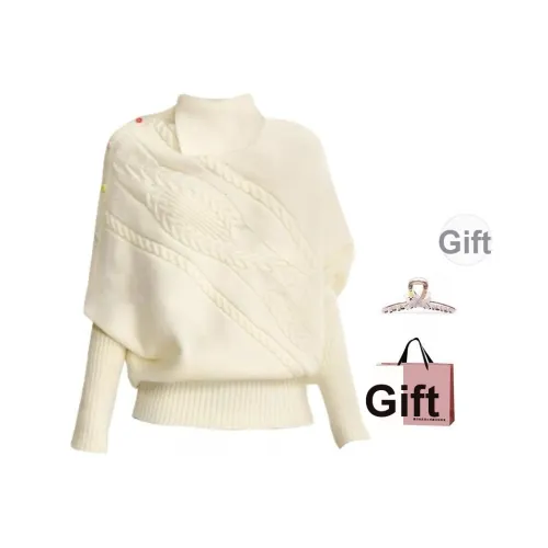 BAIDAIFEI Экрю В комплекте с заколкой-крабом ➕ Эксклюзивная сумка для покупок Женская Трикотаж