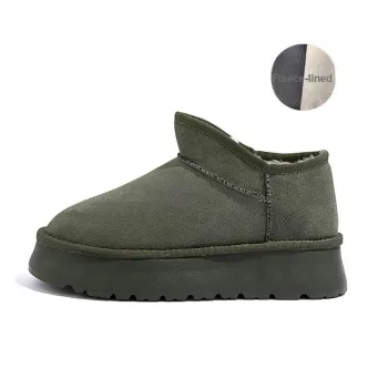 HUANQIU Warm Short Snow Boots Women's Green