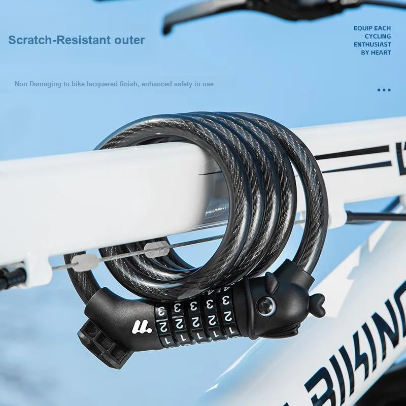 WEST BIKING Bicycle Locks Anti Pick, Waterproof, And Rust Proof Cable Lock-7