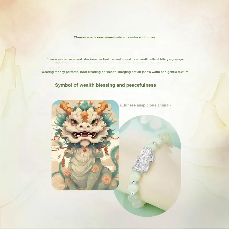 ALLOVE Hetian Jade Bracelets Pale Greenish White Jade Women's-1