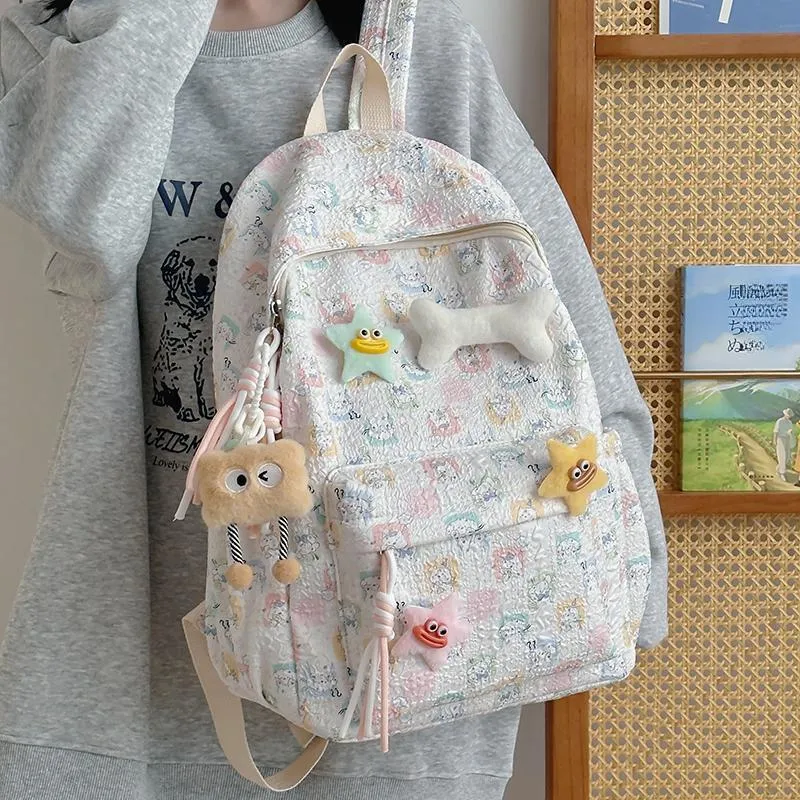 Yalu Nylon Backpack Unisex Puppy/Block/Monkey-4