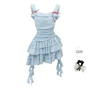 TUSHIFEI Slip Dresses Women's Blue+Hair Tie Comes With