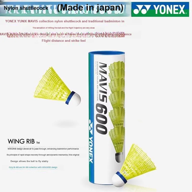 YONEX M600 Nylon Shuttlecock 6 Pack Nylon Training Outdoor & Indoor Shuttlecocks-9