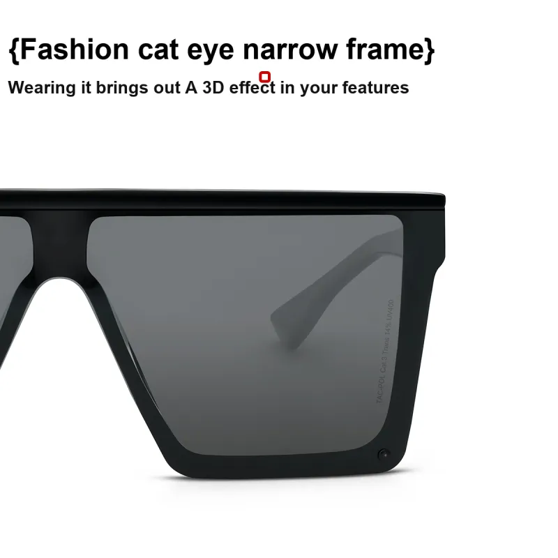 ZIPPO Plate Frame TR90 Irregular Shape Sunglasses Unisex Black/Transparent Gray-6