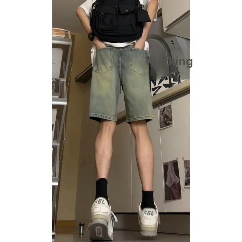 Vitocano Denim Shorts Unisex Yellow Mud-5