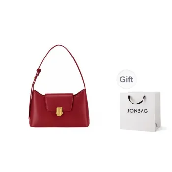 JONBAG Synthetic Leather Pochette, Shoulder Bag, Garden Bag, Handbag, Shoulder Bag Medium Size Women's Red