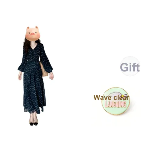 LANGQING Длинное платье с длинными рукавами женское