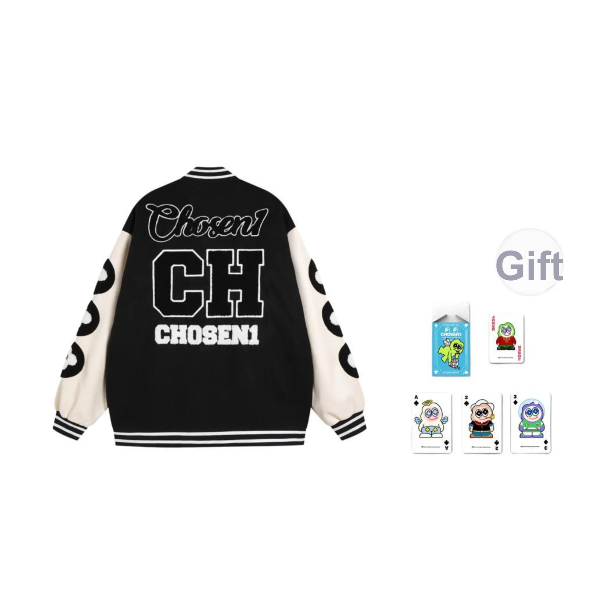 CHOSEN1 CH Small Flower Baseball Jacket Unisex