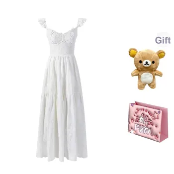FLIM Slip Dresses Women's White Bear Box