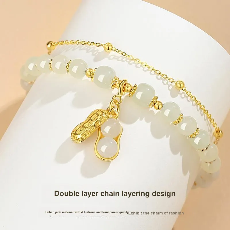 Fu Ru Ji Hetian Jade Bracelets Green Jade Women's-9