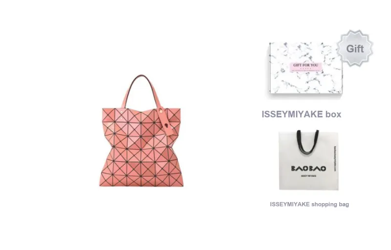 ISSEY MIYAKE Polyester Tote Bag, Shopping Bag, Handbag, Shoulder Bag Women's Coral Pink-5