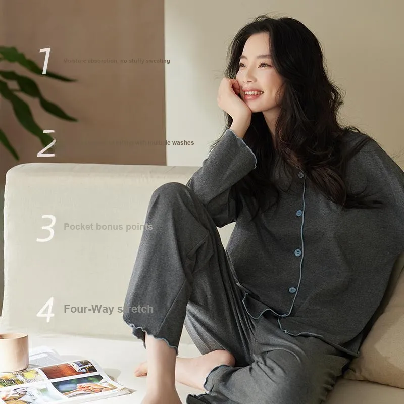 Xuan Liang Pajama Set Women's Dark Heather Gray-2