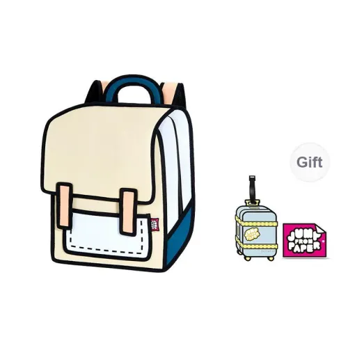 JumpFromPaper Polyester Backpack College Expansion Edition Large Size Unisex Pink/Ecru/Black