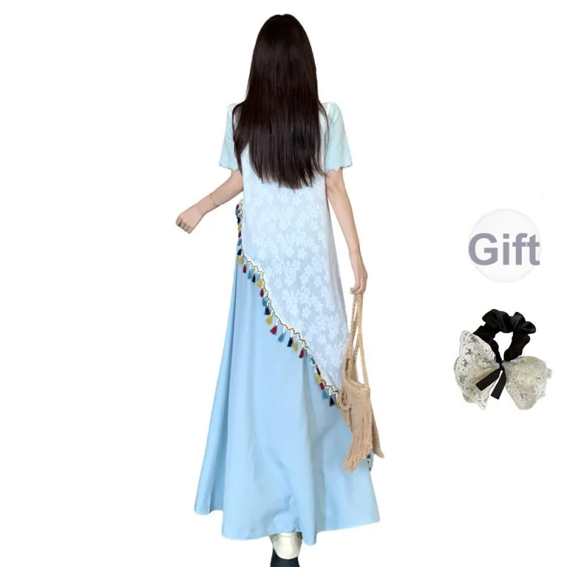 PAVEA Two Piece Skirt Sets Women's Three Piece Set+Hair Tie Comes With-1