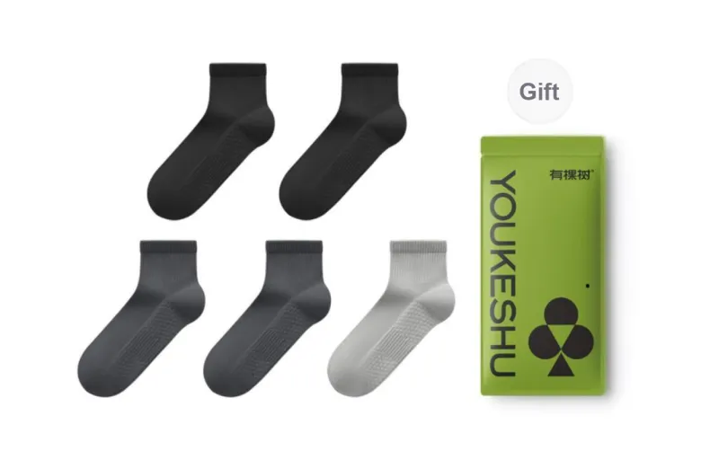 YOUKESHU Mid Calf Socks Men's 5 Pack Gift Box Set-32