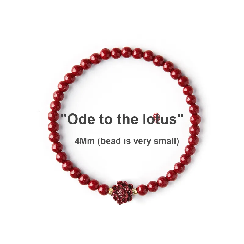 WUMZK Reconstructed Cinnabar Bracelets Unisex-4