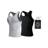 Slim Fit 2 Pack (Black+Heather Gray) 2 Pcs, Easy to Wash!