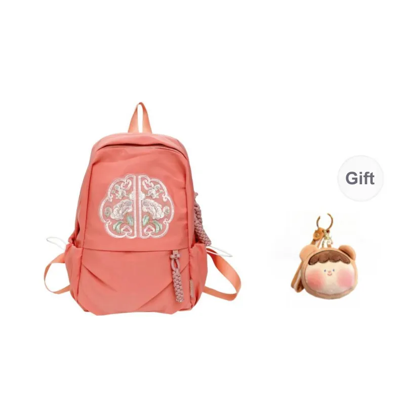 URBAN FOREST Nylon Backpack Unisex Green/Blue/Orange Red/Black/White-12