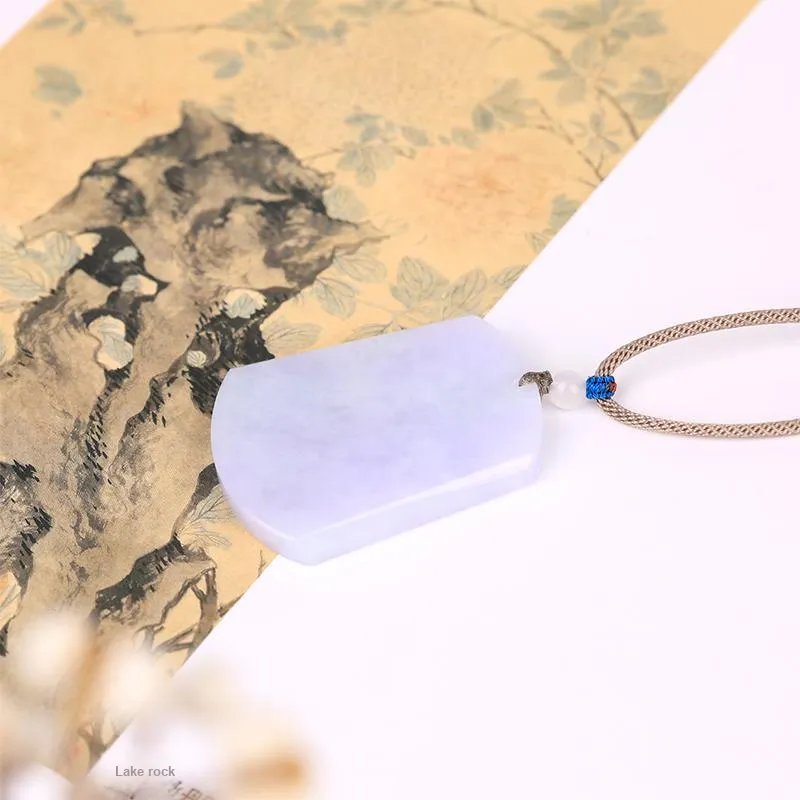 Clear Snow Glutinous Jade Necklaces Unisex-6