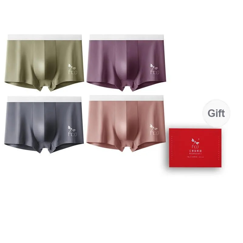 RED DRAGONFLY Cotton Panties Men's 4 Pack Gift Box Set-15