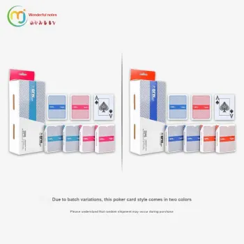 Miao Ji Dezhou Brand Plastic Sign Waterproof Matte PVC Large Print Red Blue 12 Piece Set Poker Cards