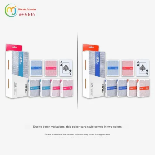 Miao Ji Dezhou Brand Plastic Sign Waterproof Matte PVC Large Print Red Blue 12 Piece Set Poker Cards