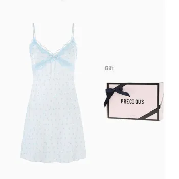 METE WHALE MT Nightgown Women's Gift Box Set Crushed Ice Blue